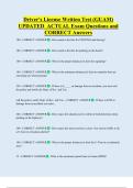 Driver's License Written Test (GUAM)  UPDATED  ACTUAL Exam Questions and  CORRECT Answers 