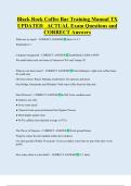 Black Rock Coffee Bar Training Manual TX  UPDATED   ACTUAL Exam Questions and  CORRECT Answers