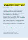 RAD1125 Final Exam UPDATED  ACTUAL  Exam Questions and CORRECT Answers 