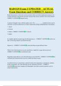 RAD1125 Exam 2 UPDATED    ACTUAL  Exam Questions and CORRECT Answers 