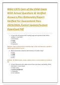 WGU C475 Care of the Child Exam With Actual Questions & Verified Answers&comma;Plus Rationales&sol;Expert Verified For Guaranteed Pass 2025&sol;2026 &sol;Latest Update&sol;Instant Download Pdf