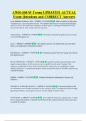AWR-160-W Terms UPDATED  ACTUAL  Exam Questions and CORRECT Answers