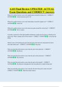 AAO Final Review UPDATED  ACTUAL   Exam Questions and CORRECT Answers