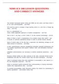 NIMS ICS 100 LESSON QUESTIONS AND CORRECT ANSWERS