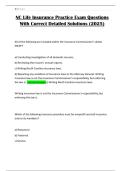 NC Life Insurance Practice Exam Questions With Correct Detailed Solutions &lpar;2025&rpar;