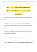 VA LETC Constitutional Law Exam Questions And Answers Latest Update Graded A&plus;