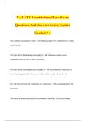 VA LETC Constitutional Law Exam Questions And Answers Latest Update Graded A&plus;