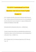 VA LETC Constitutional Law Exam Questions And Answers Latest Update Graded A&plus;