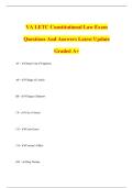 VA LETC Constitutional Law Exam Questions And Answers Latest Update Graded A&plus;