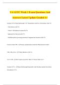 VA LETC Week 1 Exam Questions And Answers Latest Update Graded A&plus;