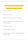 VA LETC Week 1 Exam Questions And Answers Latest Update Graded A&plus;