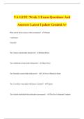 VA LETC Week 1 Exam Questions And Answers Latest Update Graded A&plus;