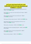 psi Texas state board nail tech exam  UPDATED ACTUAL Exam Questions and  CORRECT  Answers