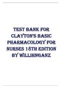 "Clayton&rsquo;s Basic Pharmacology for Nurses &ndash; 18th Edition &lpar;Test Bank & Study Guide&rpar;"