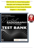 TEST BANK For Dental Radiography&colon;  Principles and Techniques 6th Edition  by Joen Iannucci & Laura Jansen Howerton  Chapters 1 - 35 &vert; Complete