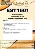 EST1501 Assignment 4 (COMPLETE ANSWERS) 2025 - DUE 1 September 2025