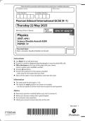 Pearson Edexcel International GCSE &lpar;9&ndash;1&rpar; 4PH1&sol;1P 4SD0&sol;1P Physics UNIT&colon; 4PH1 Science &lpar;Double Award&rpar; 4SD0 PAPER&colon; 1P May 2025 &plus; Mark scheme