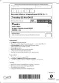 Pearson Edexcel International GCSE &lpar;9&minus;1&rpar; 4PH1&sol;1PR 4SD0&sol;1PR Physics UNIT&colon; 4PH1 Science &lpar;Double Award&rpar; 4SD0 PAPER&colon; 1PR  May 2025 &plus; Mark Scheme