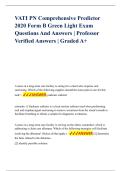 VATI PN Comprehensive Predictor 2020 Form B Green Light Exam Questions And Answers &vert; Professor Verified Answers &vert; Graded A&plus;