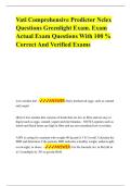Vati Comprehensive Predictor Nclex Questions Greenlight Exam. Exam Actual Exam Questions With 100 % Correct And Verified Exams Low-