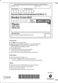 Pearson Edexcel International GCSE &lpar;9&ndash;1&rpar; 4PH1&sol;2PR Physics UNIT&colon; 4PH1 PAPER&colon; 2PR June 2025 &plus; Mark Scheme