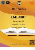LML4807 Assignment 01 Semester 02 2025 &lpar;Comprehensive Answers&rpar; Due September 2025