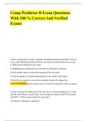 Comp Predictor B Exam Questions With 100 &percnt; Correct And Verified Exams