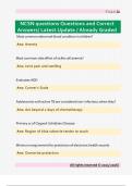 NCSN Exam Preparation &ndash; Questions and Correct Answers &lpar;Latest Update&comma; Already Graded&comma; 2025&sol;2026&rpar;