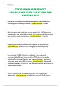 TEXAS MOLD ASSESSMENT CONSULTANT EXAM QUESTIONS AND ANSWERS 2025 