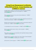 Virtual Event Management Certification  UPDATED ACTUAL   Exam Questions and  CORRECT Answers