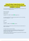 Grant Writing Comprehensive Exam  UPDATED ACTUAL Exam Questions and  CORRECT Answers 