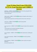 Grant Writing Final Exam UPDATED  ACTUAL Exam Questions and CORRECT  Answers 