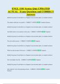 ENGL 1101 Syntax Quiz UPDATED  ACTUAL   Exam Questions and CORRECT  Answers 