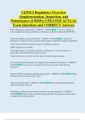 CEPSCI Regulatory Overview  &lpar;Implementation&comma; Inspection&comma; and  Maintenance of BMPs&rpar; UPDATED ACTUAL   Exam Questions and CORRECT Answers 