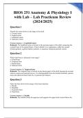 BIOS 251 Anatomy & Physiology I with Lab &ndash; Lab Practicum Review &lpar;2024&sol;2025&rpar;