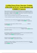 Certified Storm Water  Bundled Exam Questions WITH  CORRECT Answers