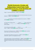 Florida Stormwater&comma; Erosion&comma; and  Sedimentation Control Study Guide  UPDATED ACTUAL  Exam Questions and  CORRECT Answers