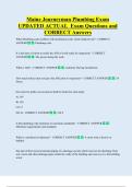 Plumbing Bundled Exam Questions WITH  CORRECT Answers