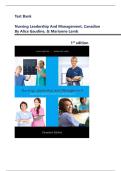 Test Bank For Nursing Leadership and Management&comma; Canadian 1st Edition By Alice Gaudine&comma; & Marianne Lamb All Chapters 1-14 Verified&vert;&vert; Latest Version 2025