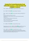 Georgia Pest Control Registration Exam  UPDATED ACTUAL   Exam Questions and  CORRECT Answers 