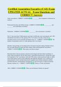 Certified Association Executive &lpar;CAE&rpar; Exam  UPDATED ACTUAL   Exam Questions and  CORRECT Answers 