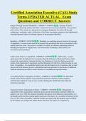 Certified Association Executive &lpar;CAE&rpar; Study  Terms UPDATED ACTUAL   Exam  Questions and CORRECT Answers 