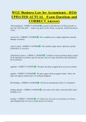 WGU Business Law for Accountants - D216  UPDATED ACTUAL   Exam Questions and  CORRECT Answers 