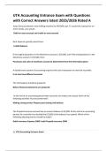 UTA Accounting Entrance Exam with Questions and Correct Answers latest 2025&sol;2026 Rated A