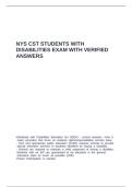 NYS CST STUDENTS WITH DISABILITIES EXAM WITH VERIFIED ANSWERS