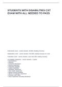 STUDENTS WITH DISABILITIES CST EXAM WITH ALL NEEDED TO PASS