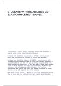 STUDENTS WITH DISABILITIES CST EXAM COMPLETELY SOLVED