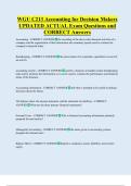 WGU C213 Accounting for Decision Makers  UPDATED ACTUAL Exam Questions and  CORRECT Answers 