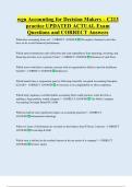 wgu Accounting for Decision Makers &ndash; C213  practice UPDATED ACTUAL Exam  Questions and CORRECT Answers