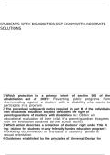 Students with disabilities cst exam with accurate solutions